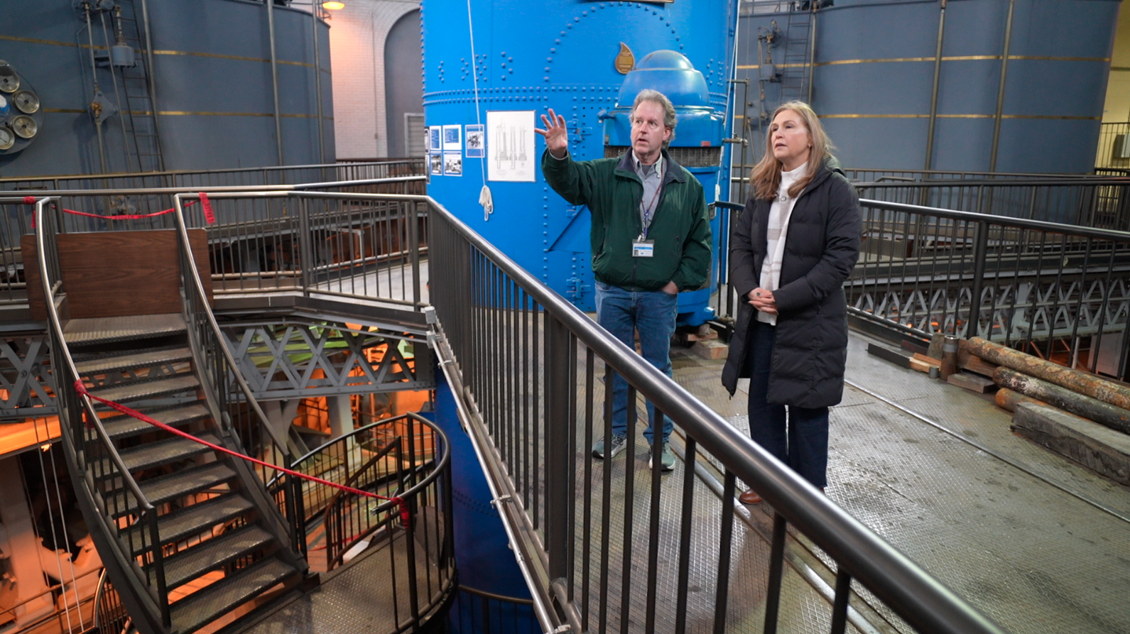 Jeff Swertfeger, Greater Cincinnati Water Works Superintendent of the Water Quality and Treatment Division, gave a tour to WCPO 9 I-Team reporter Paula Christian on Dec. 4, 2025. 