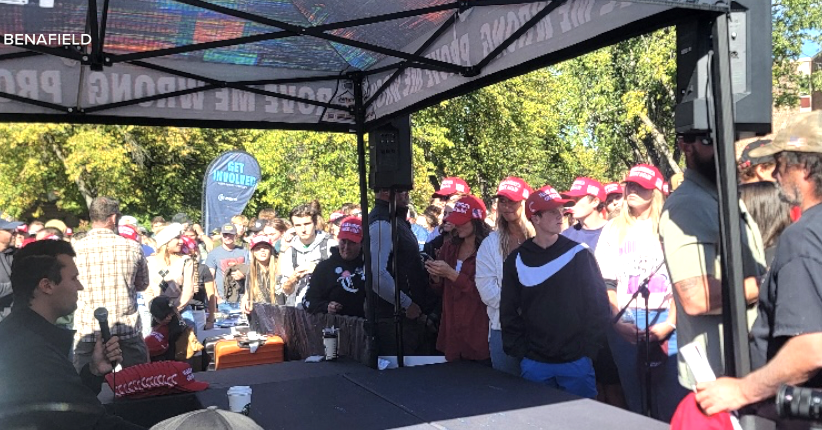 Charlie Kirk at the University of Montana a year ago