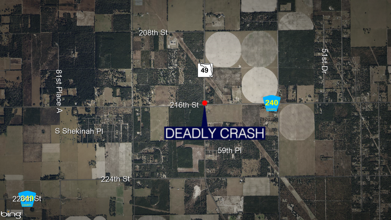 Location of fatal Suwannee County crash