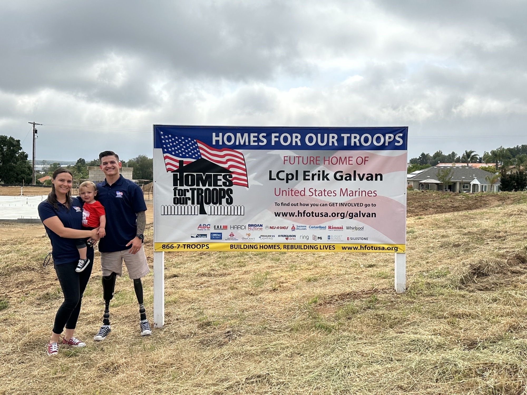 Erik Galvan at his build site Homes For Our Troops
