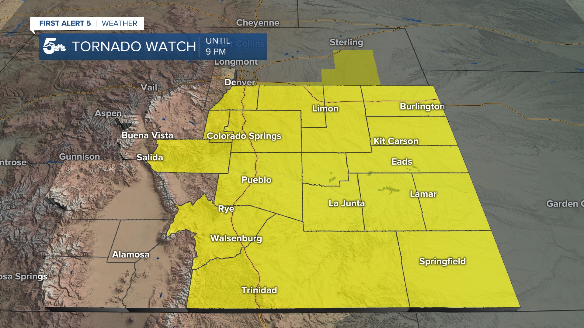 Tornado Watch Friday in southern Colorado