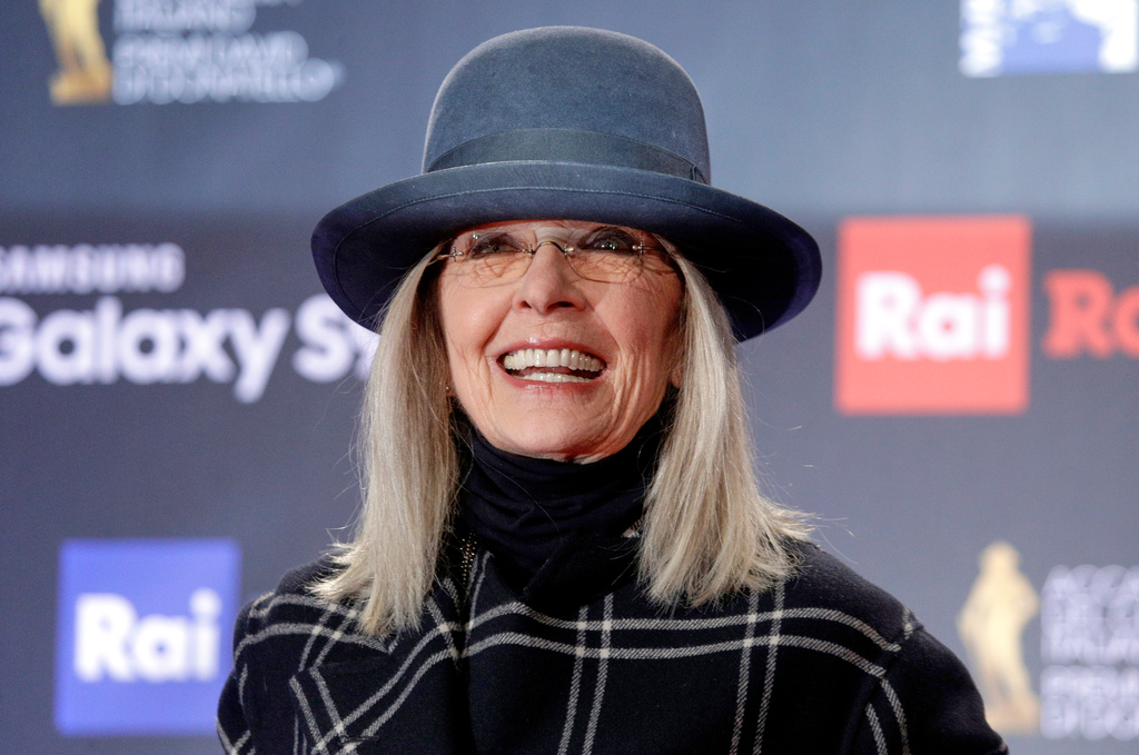 Diane Keaton appears at the David Donatello awards ceremony in Rome on March 21, 2018.