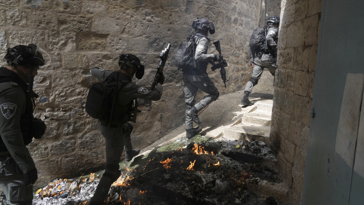Israeli police are deployed in the Old City of Jerusalem.