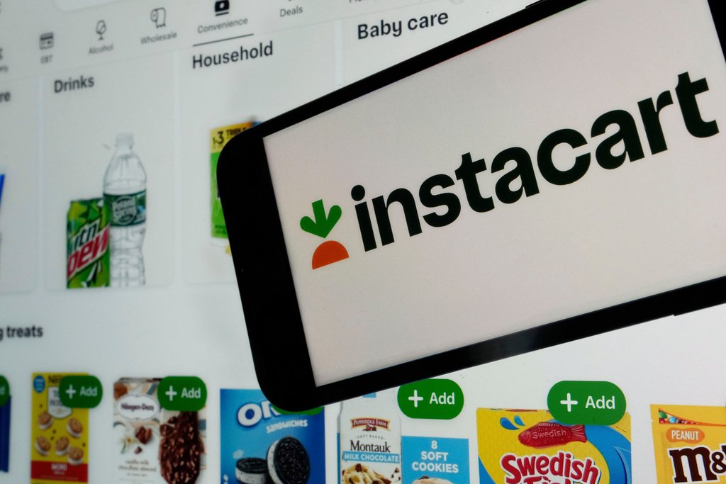 An instacart logo and an instacart webpage.