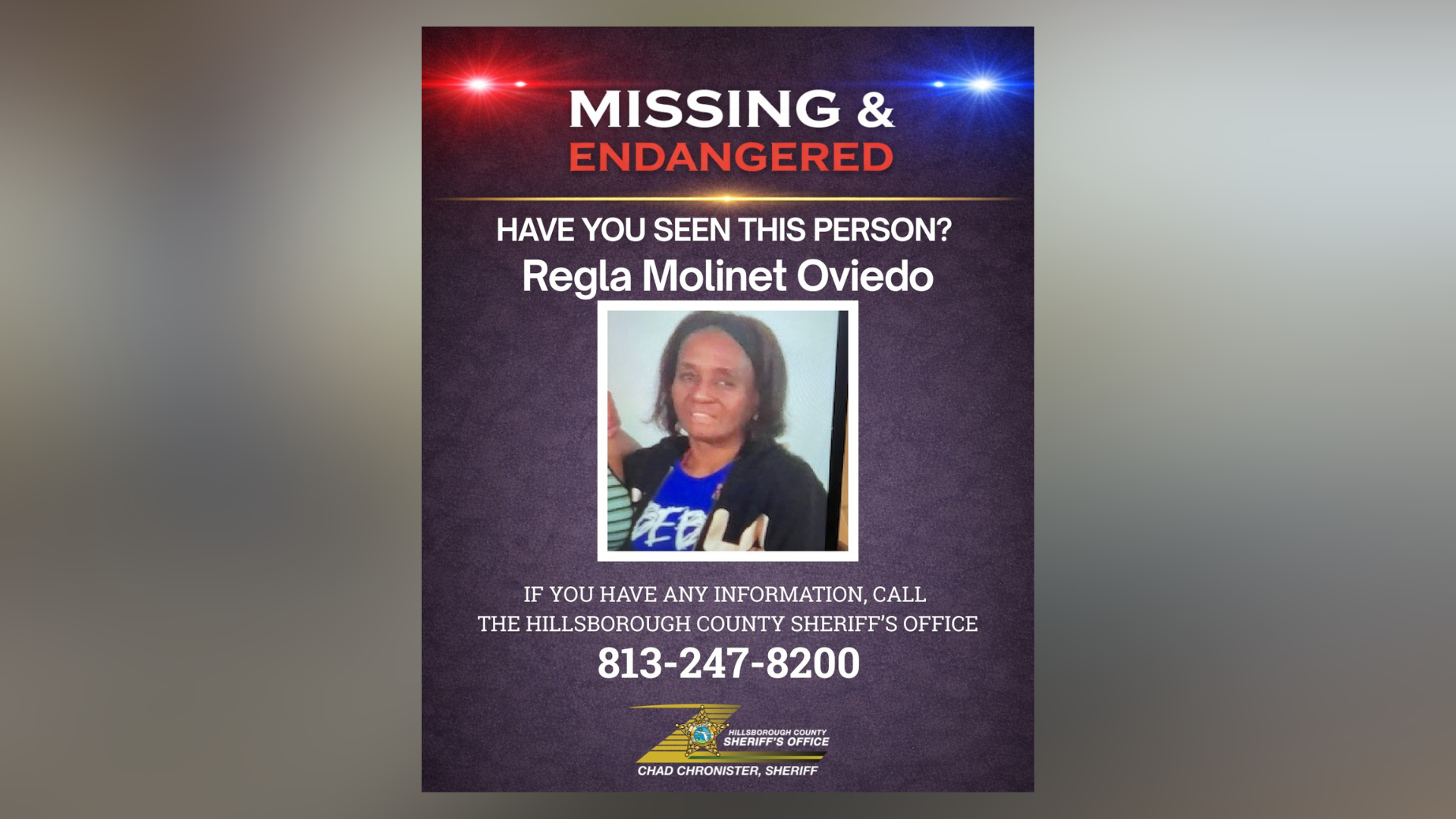 HCSO searching for missing and endangered 63-year-old Tampa woman