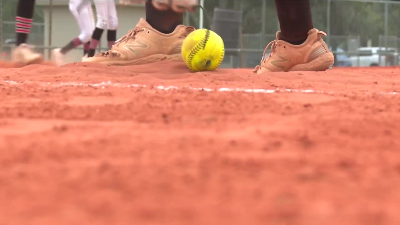 softball on field at Okeehelee Park, April 28, 2024