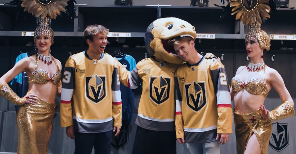 F1 drivers Alex Albon, Logan Sargeant visit the Vegas Golden Knights
