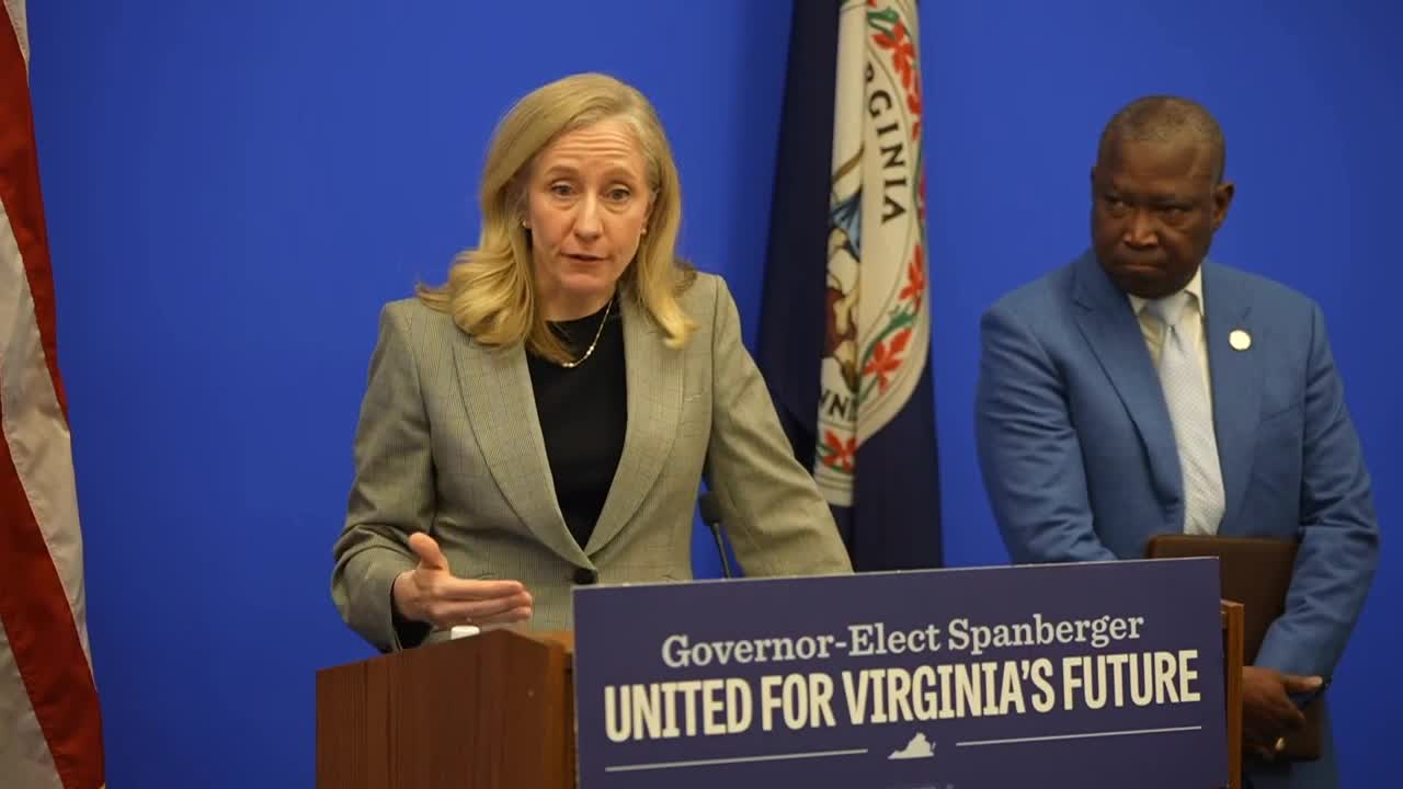 Governor-elect Abigail Spanberger joined Democratic leaders in the General Assembly to announce a comprehensive legislative agenda aimed at reducing costs for Virginia families across healthcare, energy and housing.