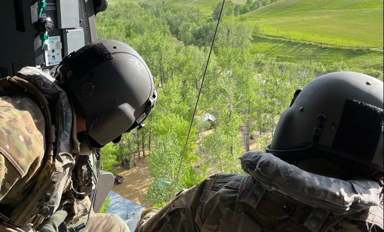 Montana National Guard rescue a dozen people stranded by flooding