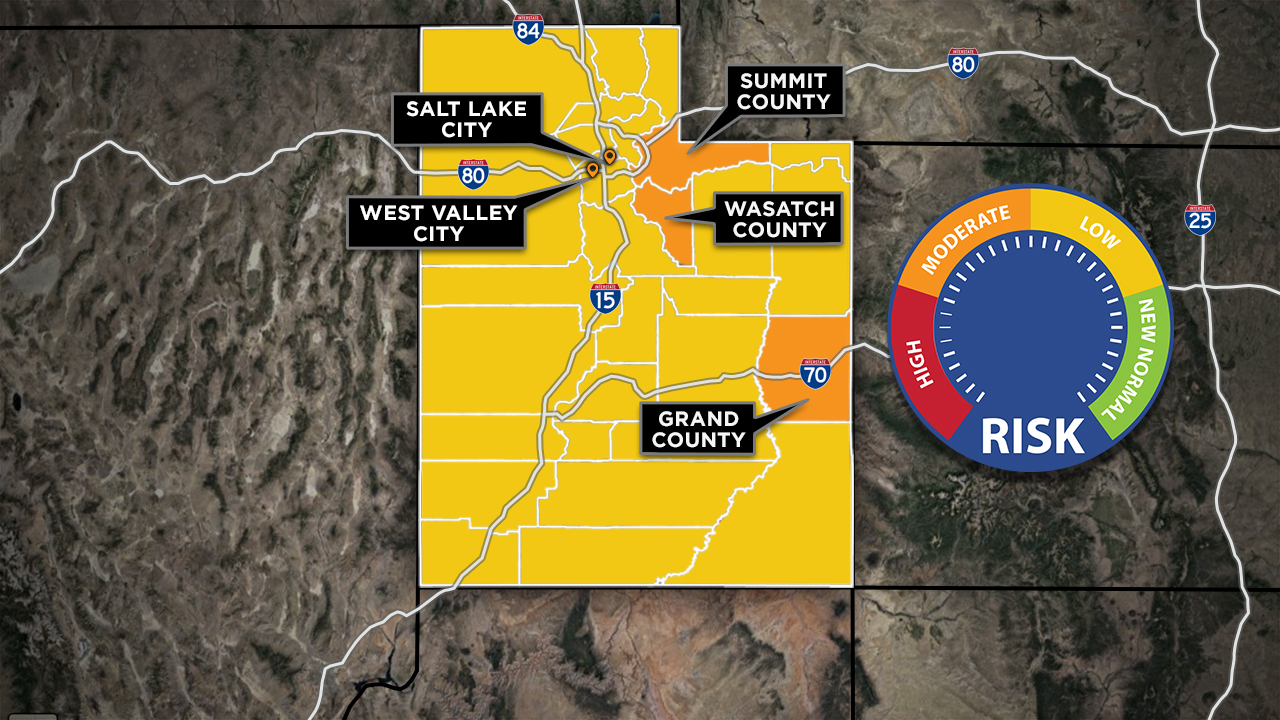 Utah Risk Level, Effective Saturday, May 16, 2020