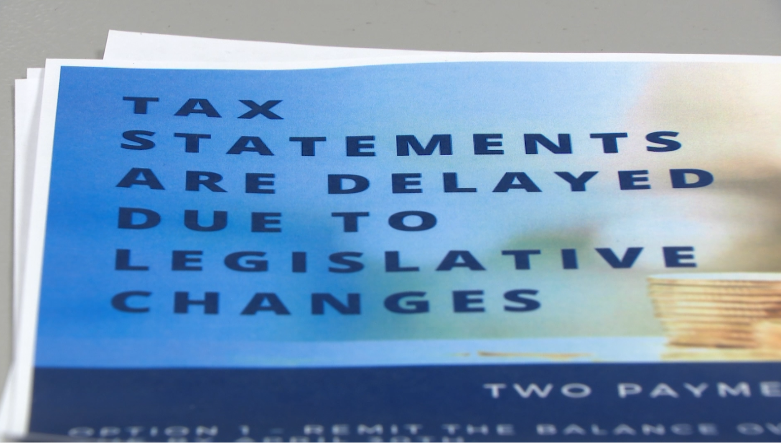 Tax statements delayed