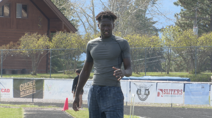 Tamret Savik practicing triple jump, Monday, April 20, 2026