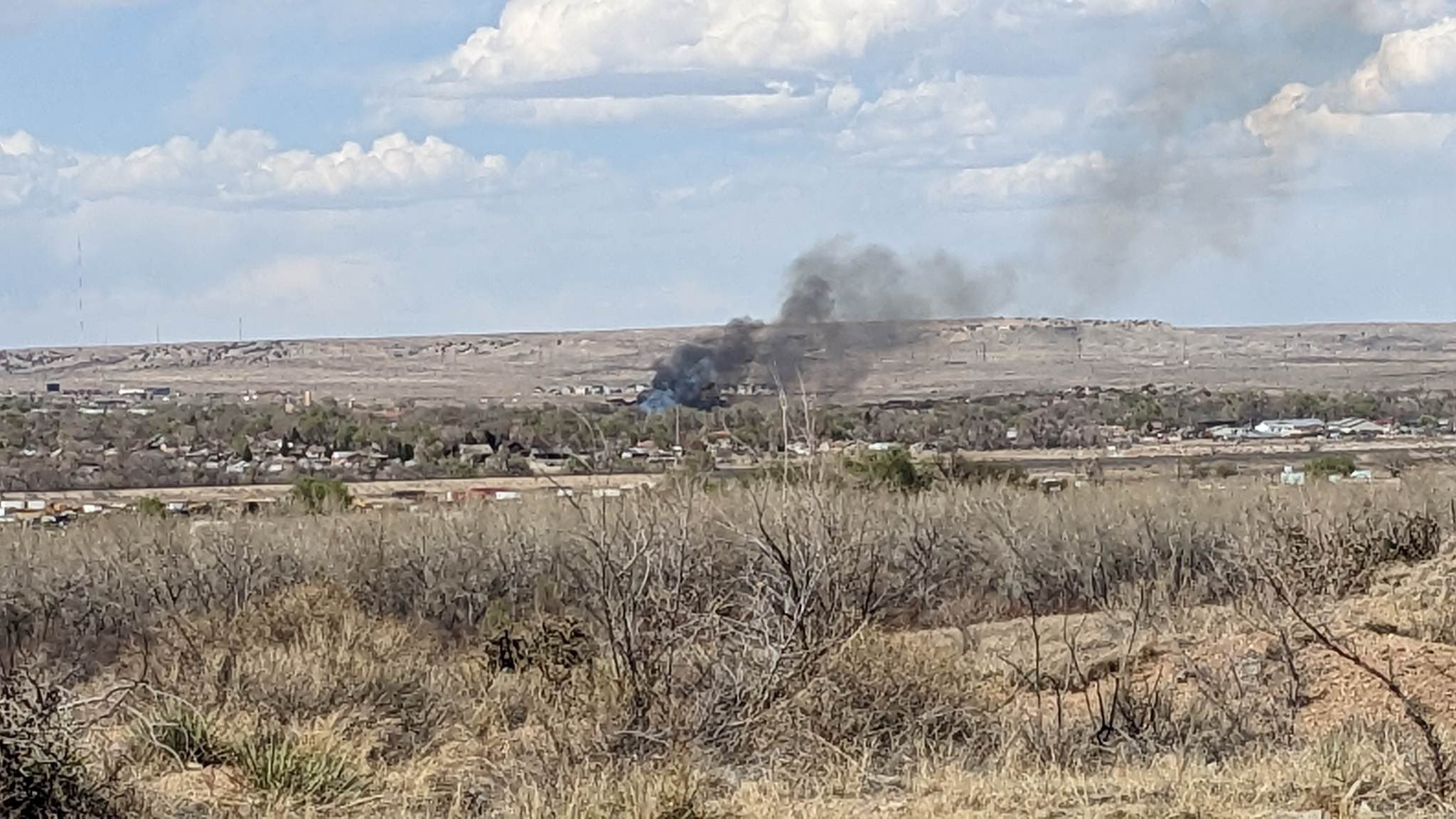 Fire burning on Pueblo's east side