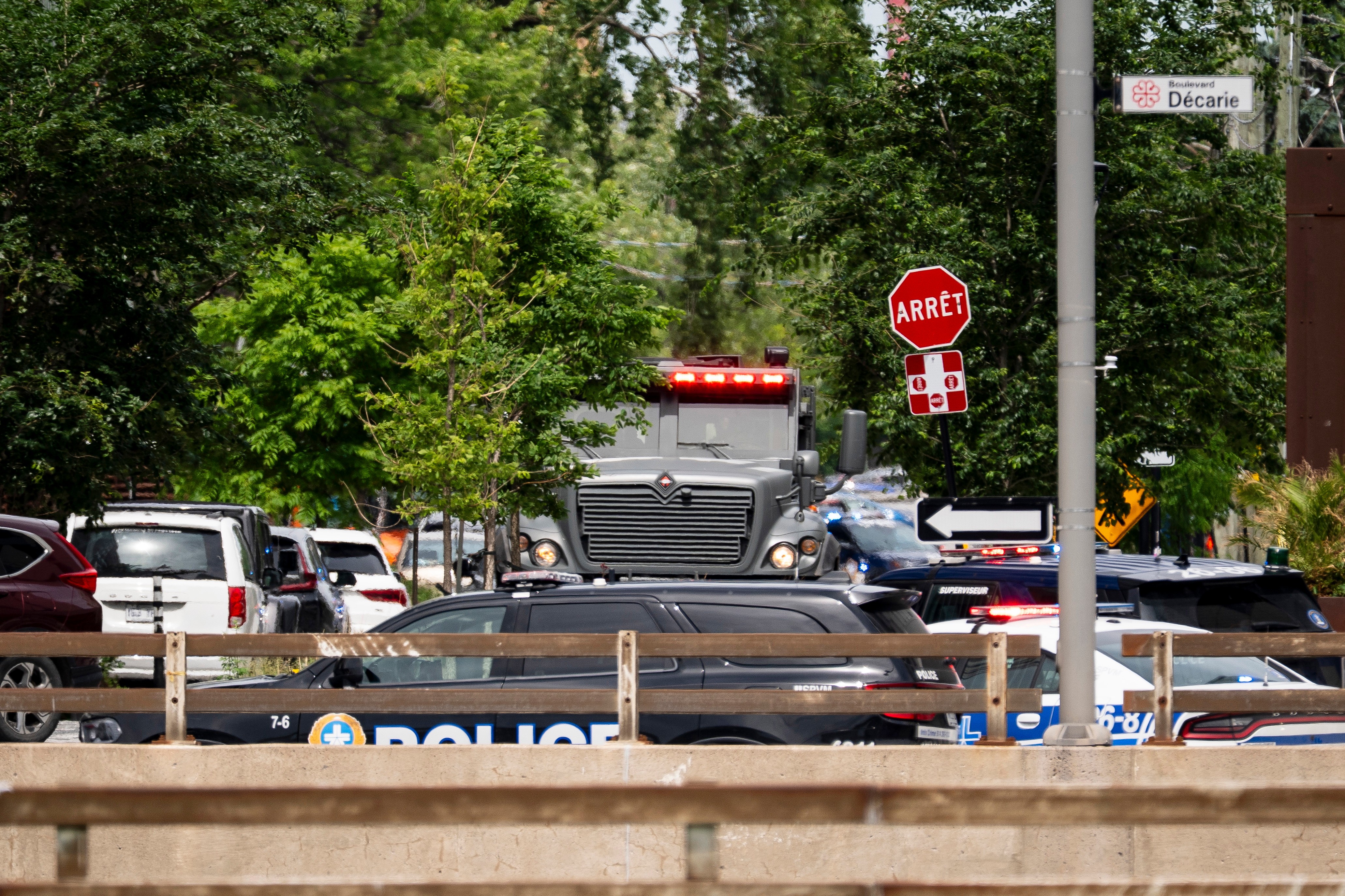 Montreal police work the scene of a shooting in Montreal on Monday, June 22, 2026.