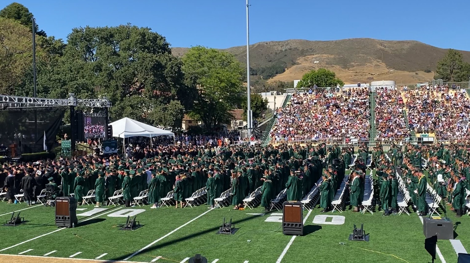The focus on Sunday were the students graduating from the colleges of business, science and mathematics, and liberal arts.