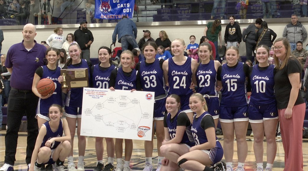 Charlo Girls hoist District 14C Trophy February 21, 2026