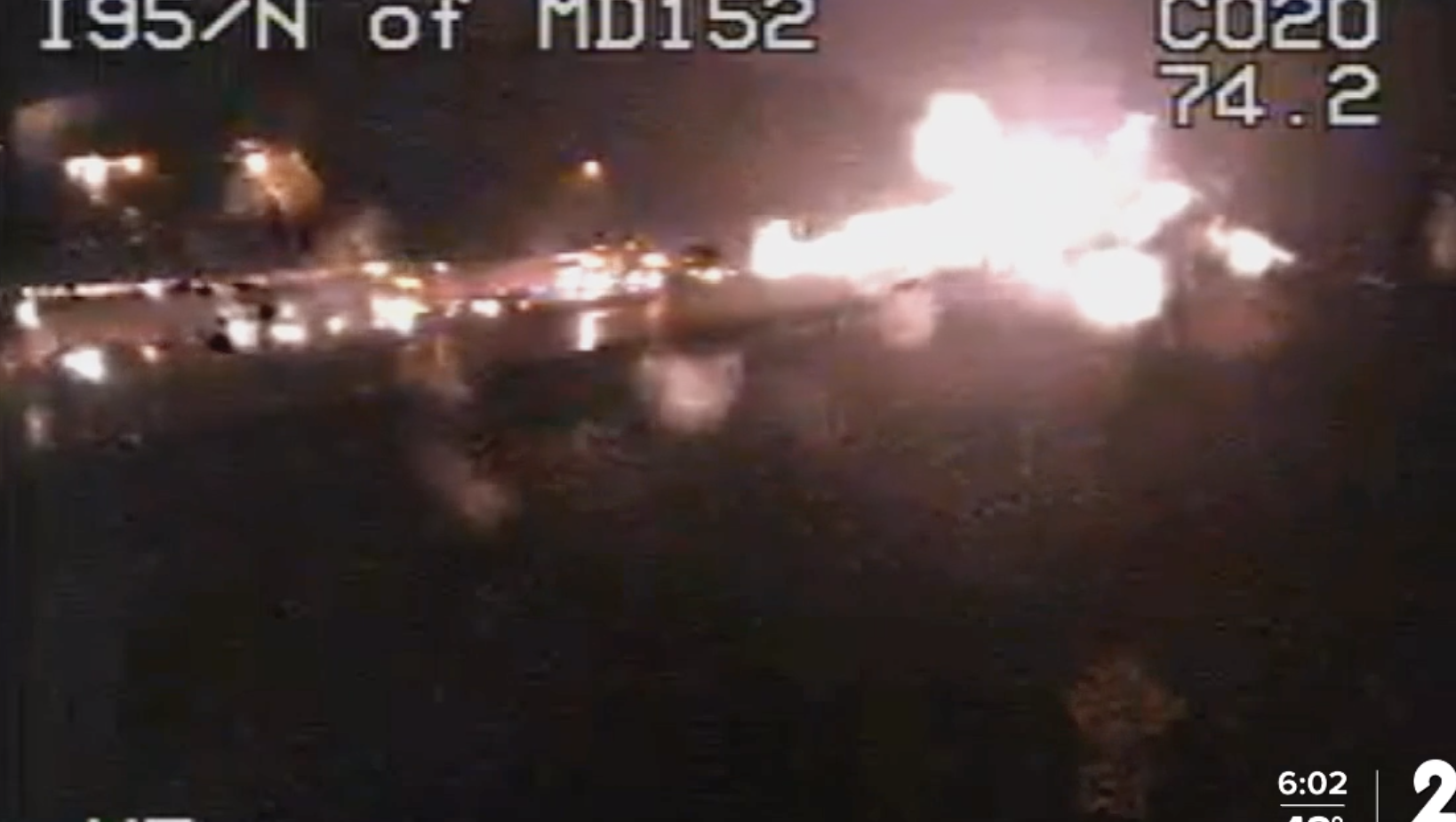  Overnight crash involving 5 tractor-trailers halts I-95 traffic near White Marsh
