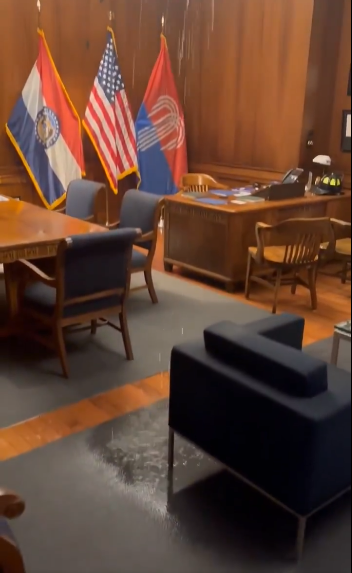 Water in Mayor Quinton Lucas' office