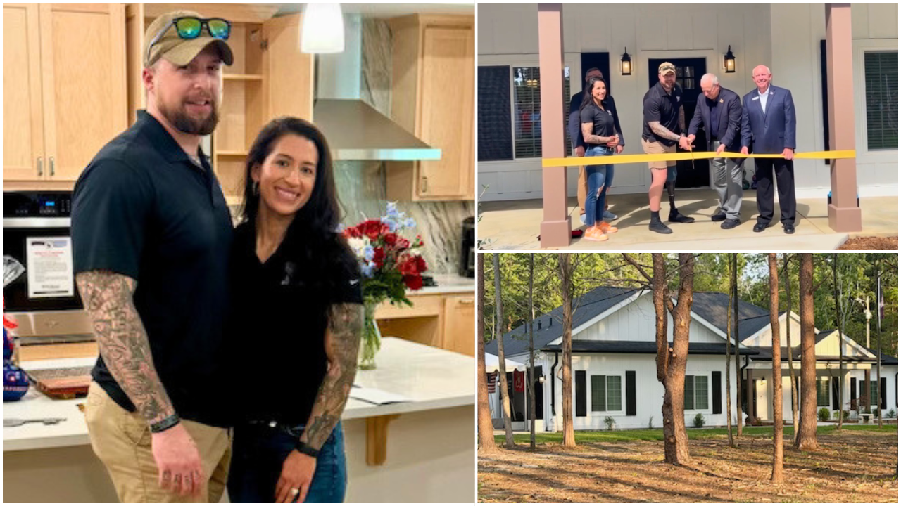 Mechanicsville veteran Brian Pearce, blinded and injured in Iraq, received a custom-built home from Homes for Our Troops at a ceremony in Spotsylvania on Saturday.