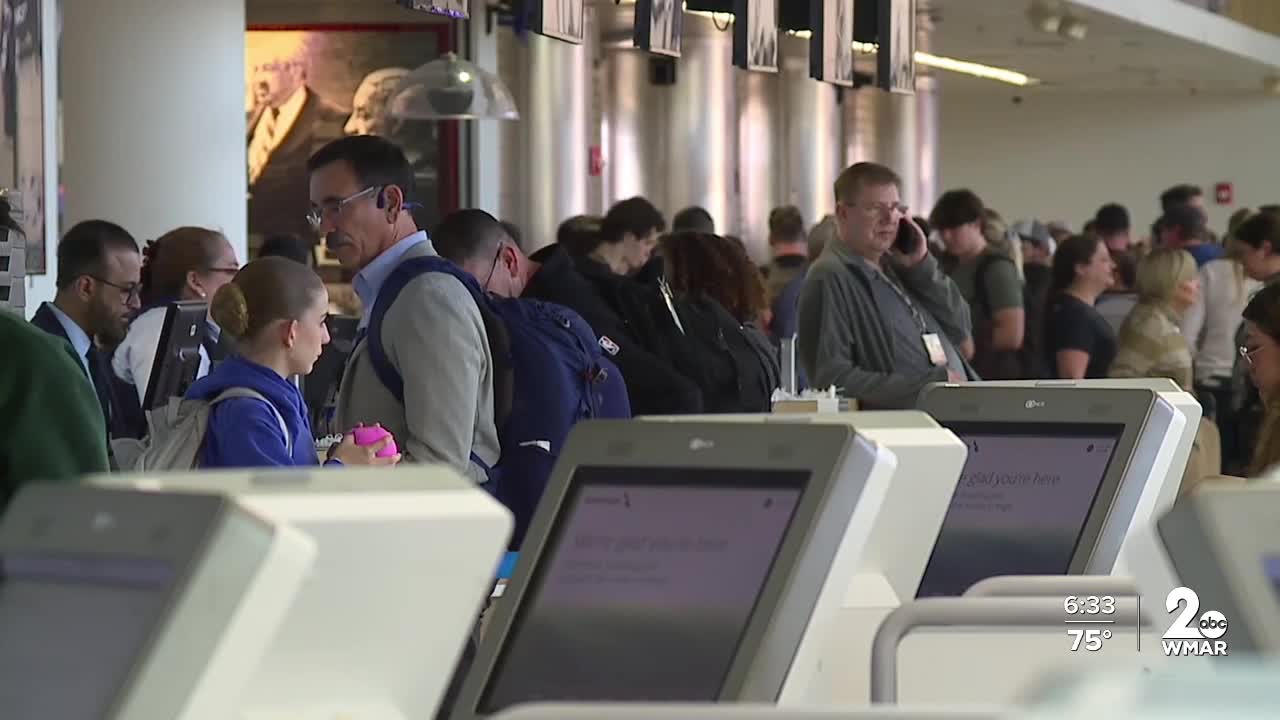 Travelers at BWI Airport faced massive security lines and closed checkpoints Sunday afternoon.