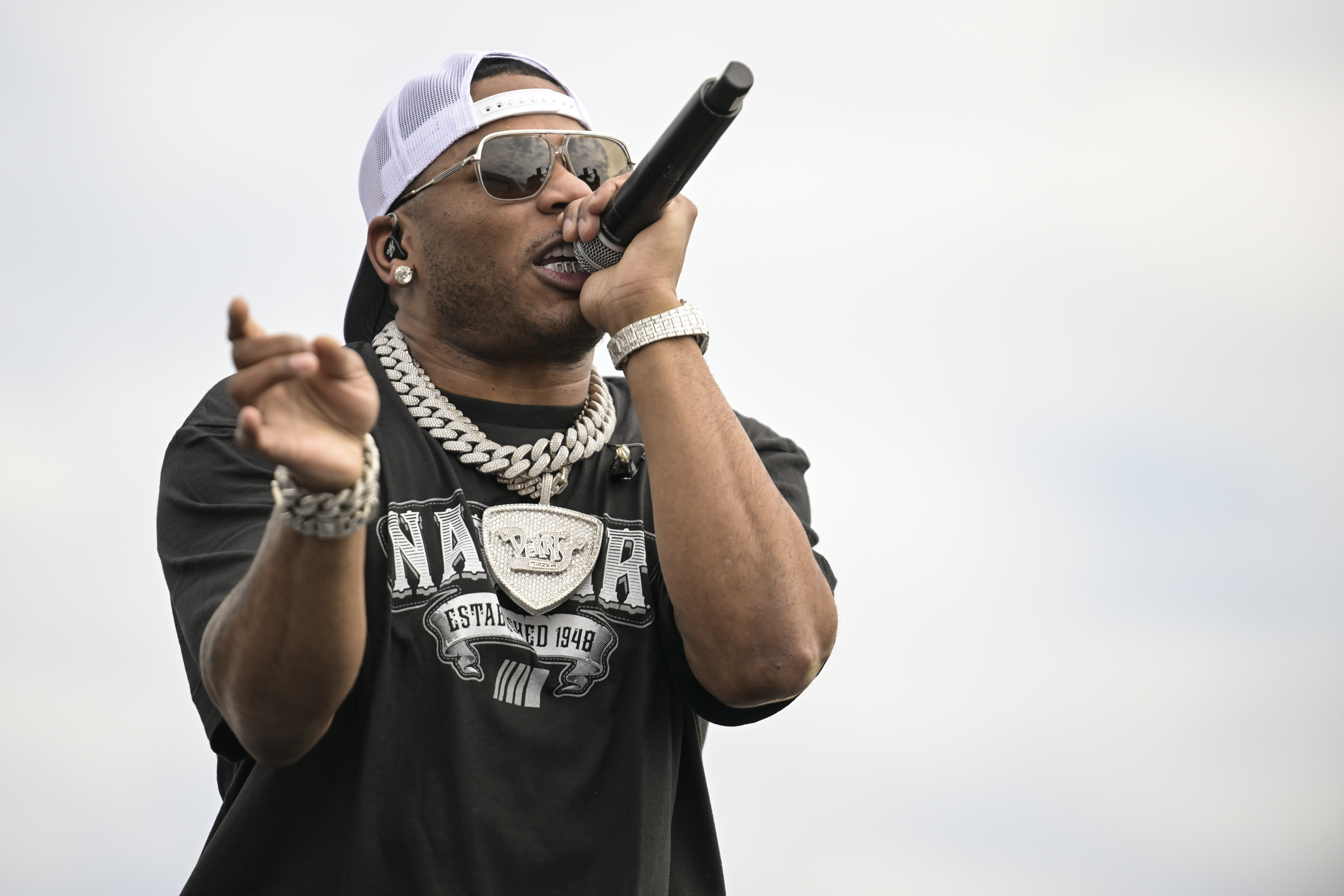 Nelly performs before NASCAR Cup Series race at Charlotte Motor Speedway in 2022