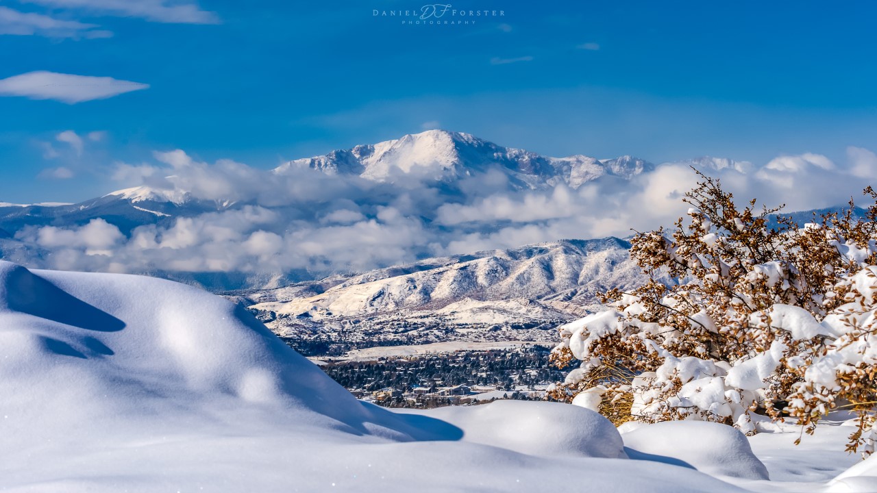 Snow covered Pikes Peak