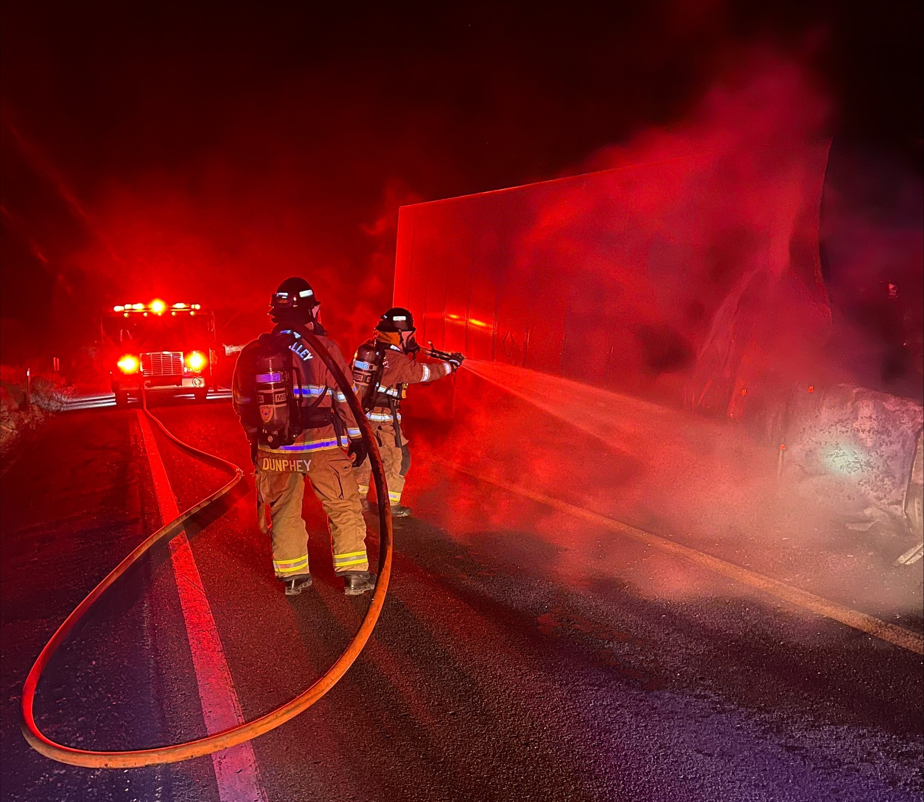 Death Valley semi fire - 1/10/24