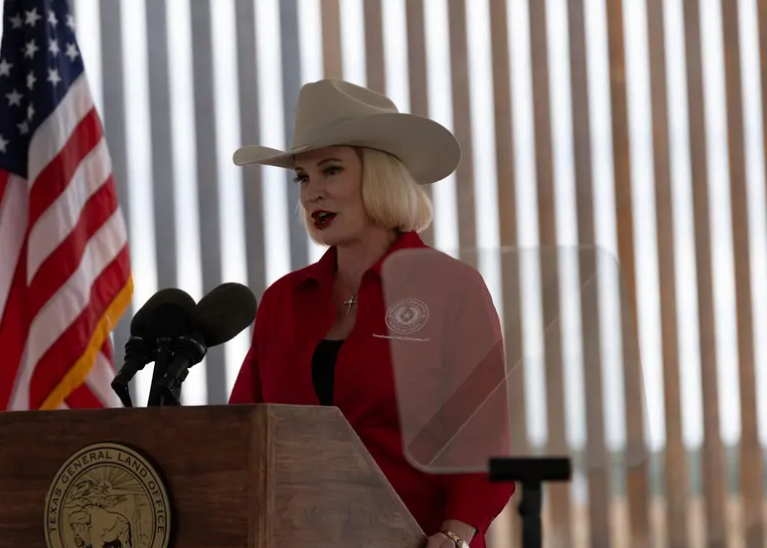  Commissioner Dawn Buckingham speaks at a news conference held at a state-acquired ranch in Rio Grande City on Tuesday. Buckingham promised Texas would provide the incoming Trump administration more land to stage mass deportations.