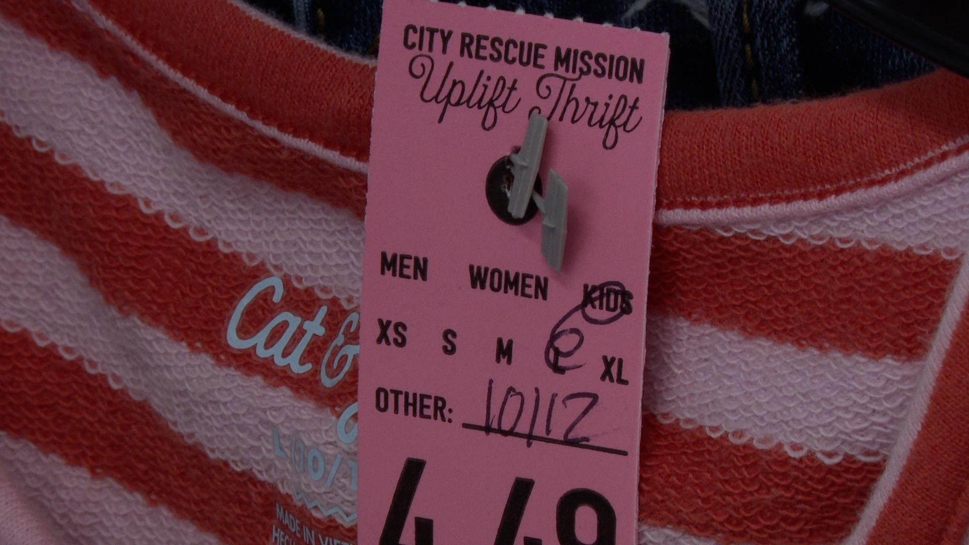 Clothes Tag City Rescue Mission Uplift Thrift