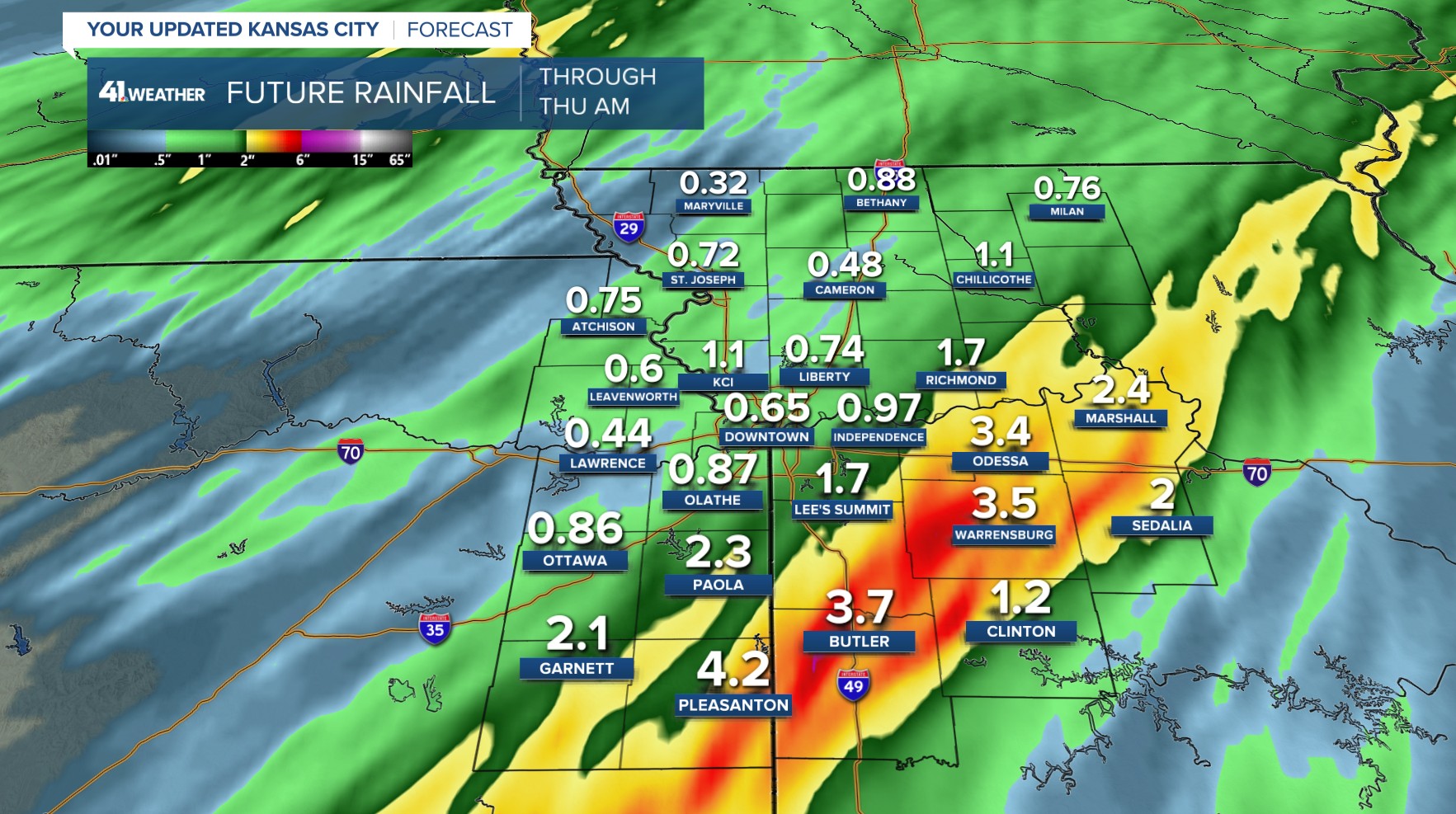 rainfall through thursday morning 4/2
