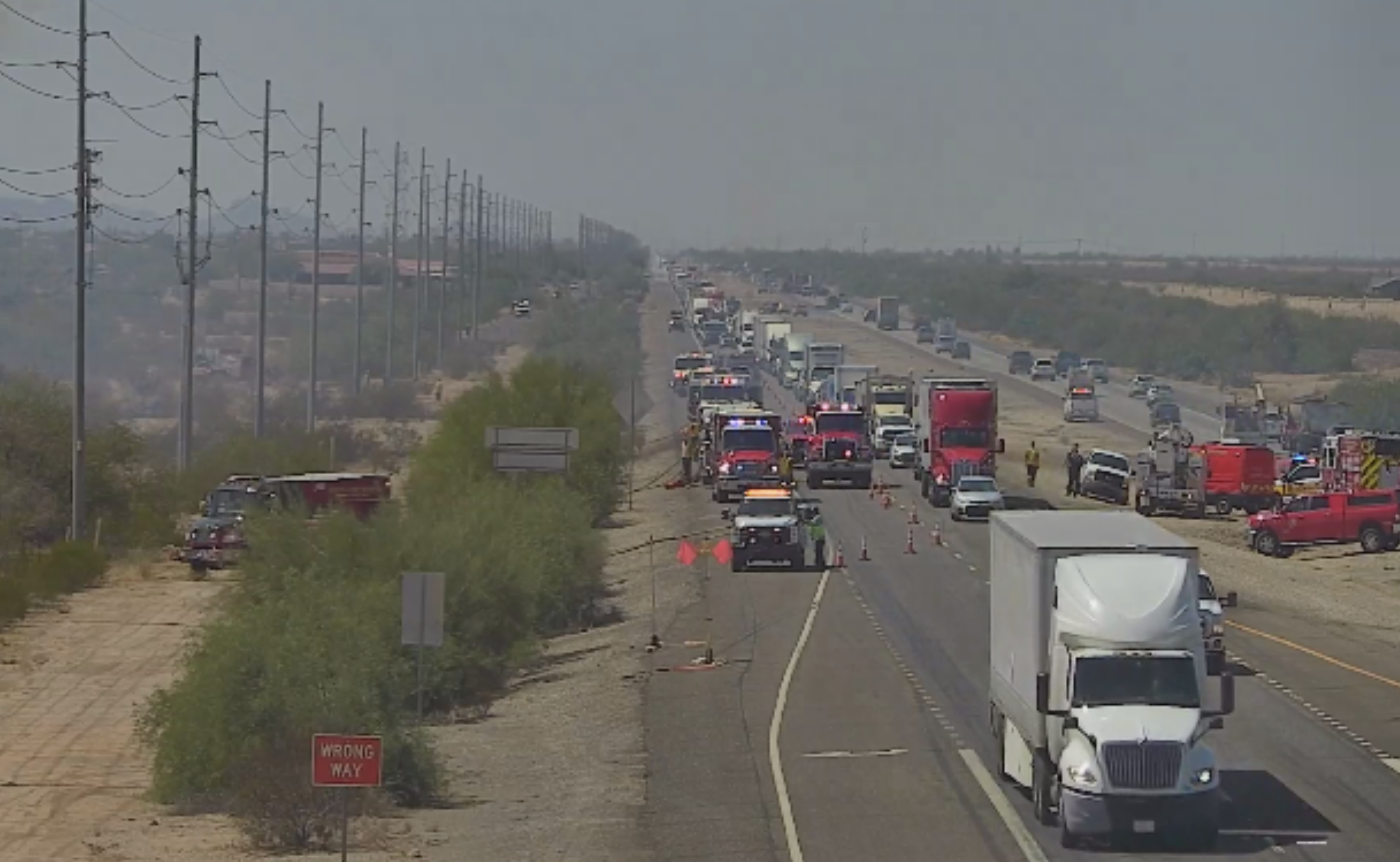 Grand Ave and Deer Valley Road crash, brush fire