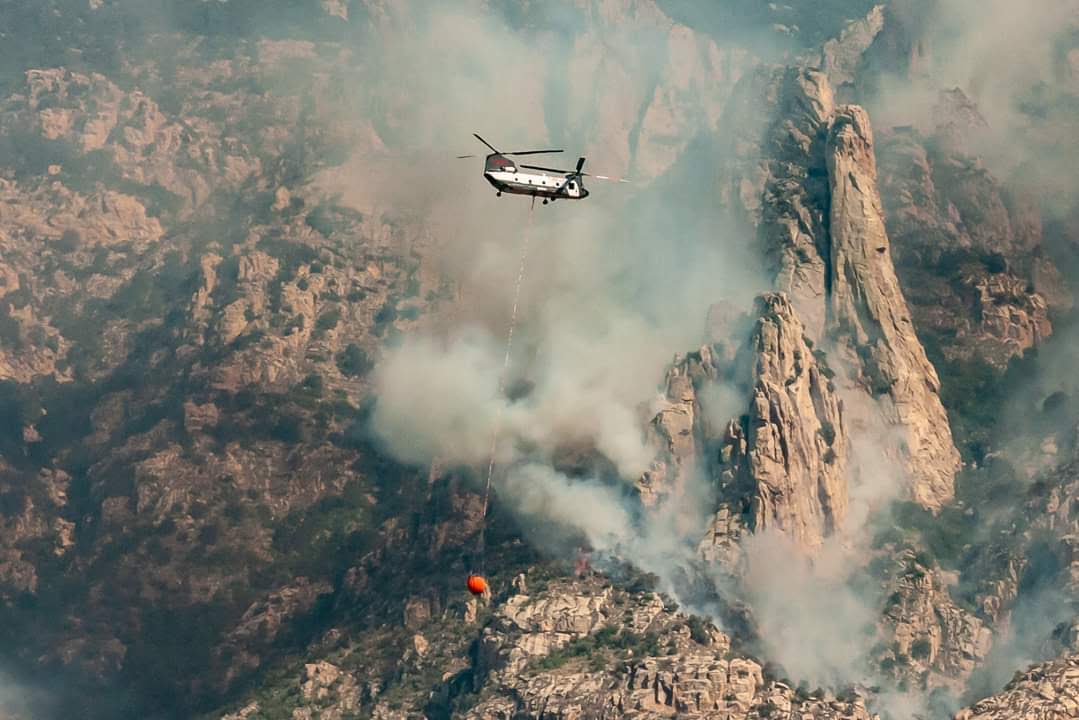 Bighorn fire and helicopter