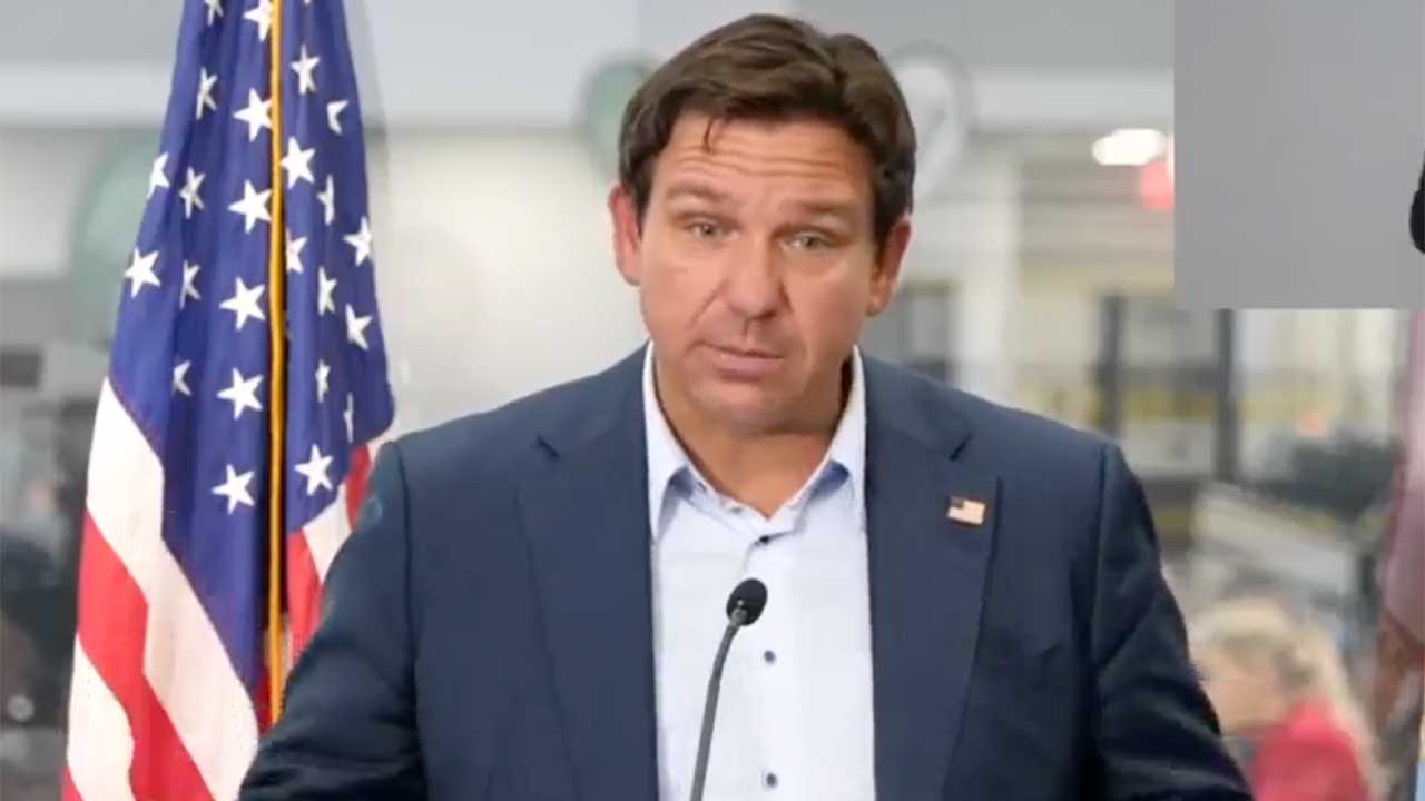 Gov. Ron DeSantis holds a news conference in Tallahassee on Oct. 8, 2026, ahead of Hurricane Isaias.
