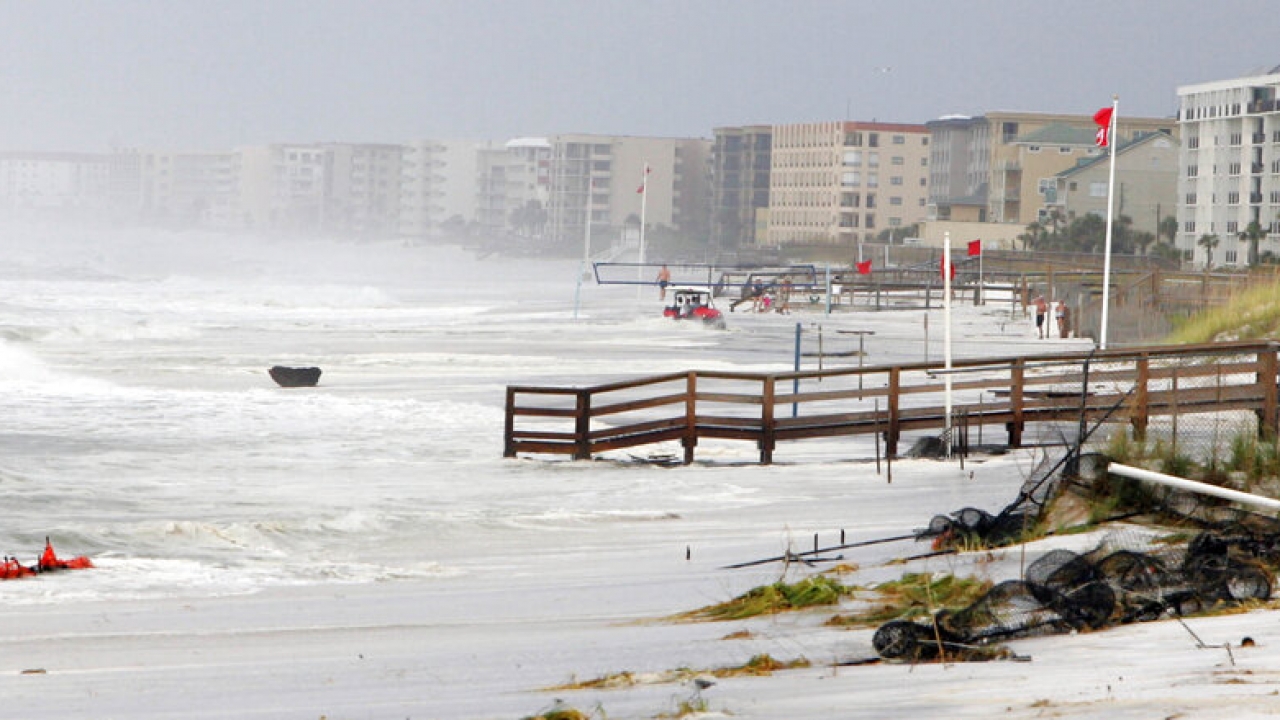 Double red flags at a Florida beach