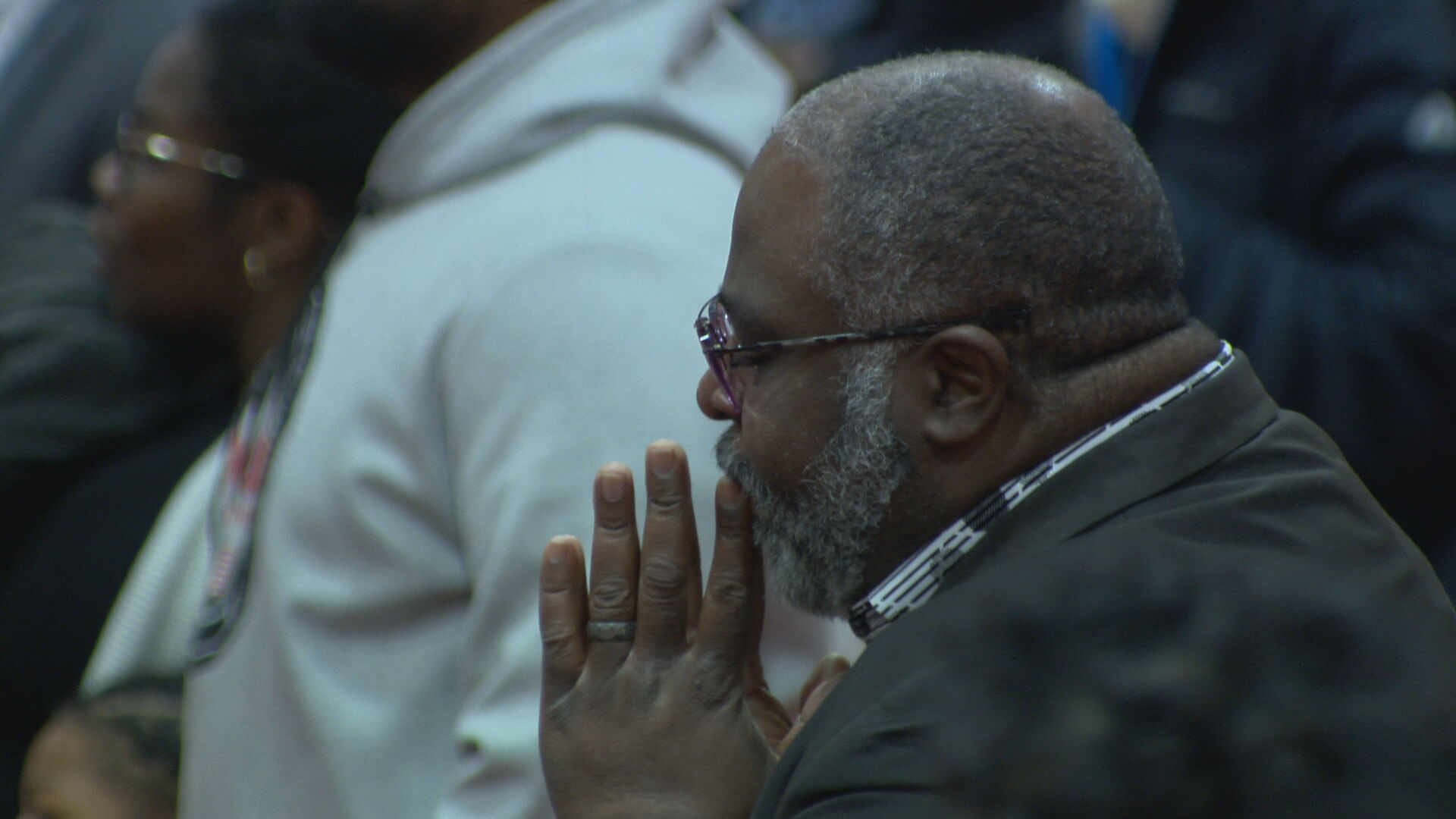 Pastor Johnson praying