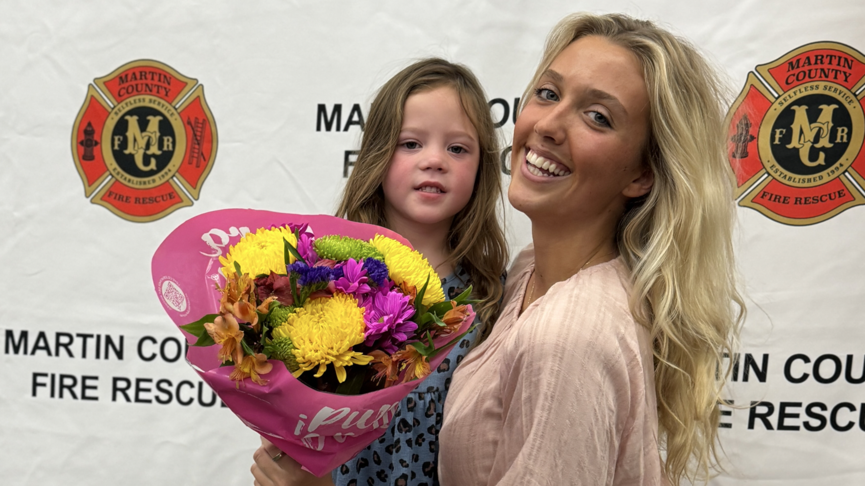 Madison and Luna reunited at the Martin County Fire Rescue headquarters.