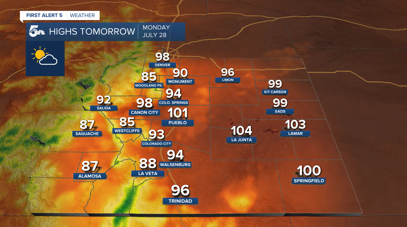 Highs for Monday, July 28th