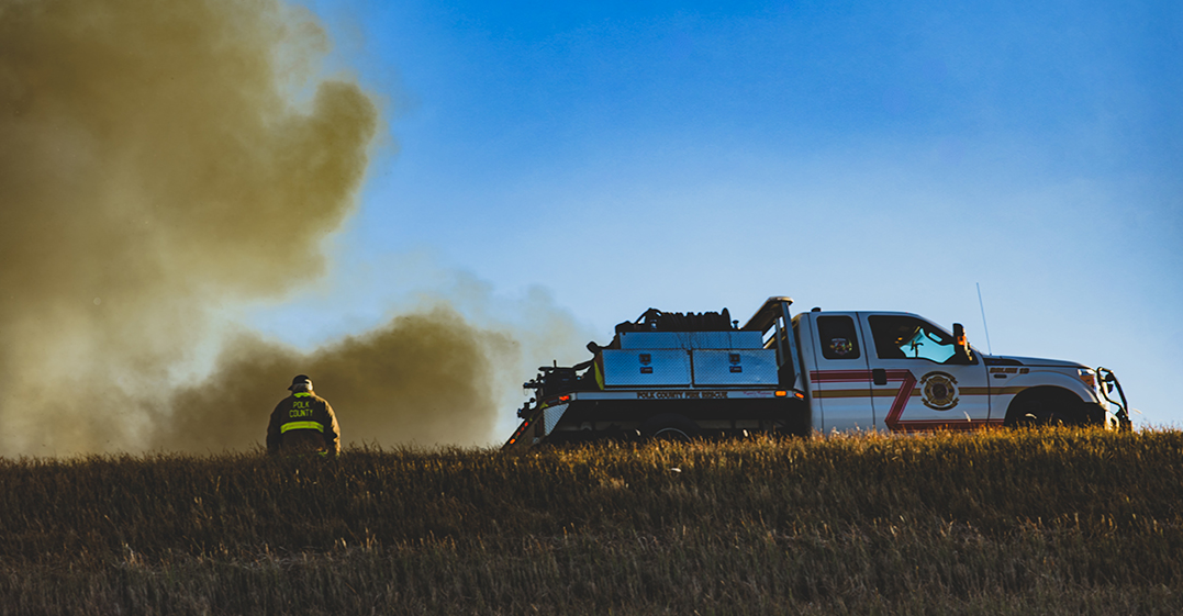 Wildfire burning in southern Polk County