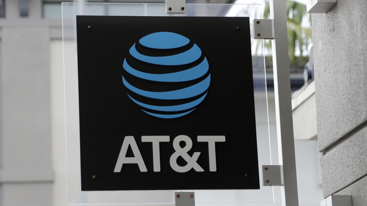 AT&T logo on a sign