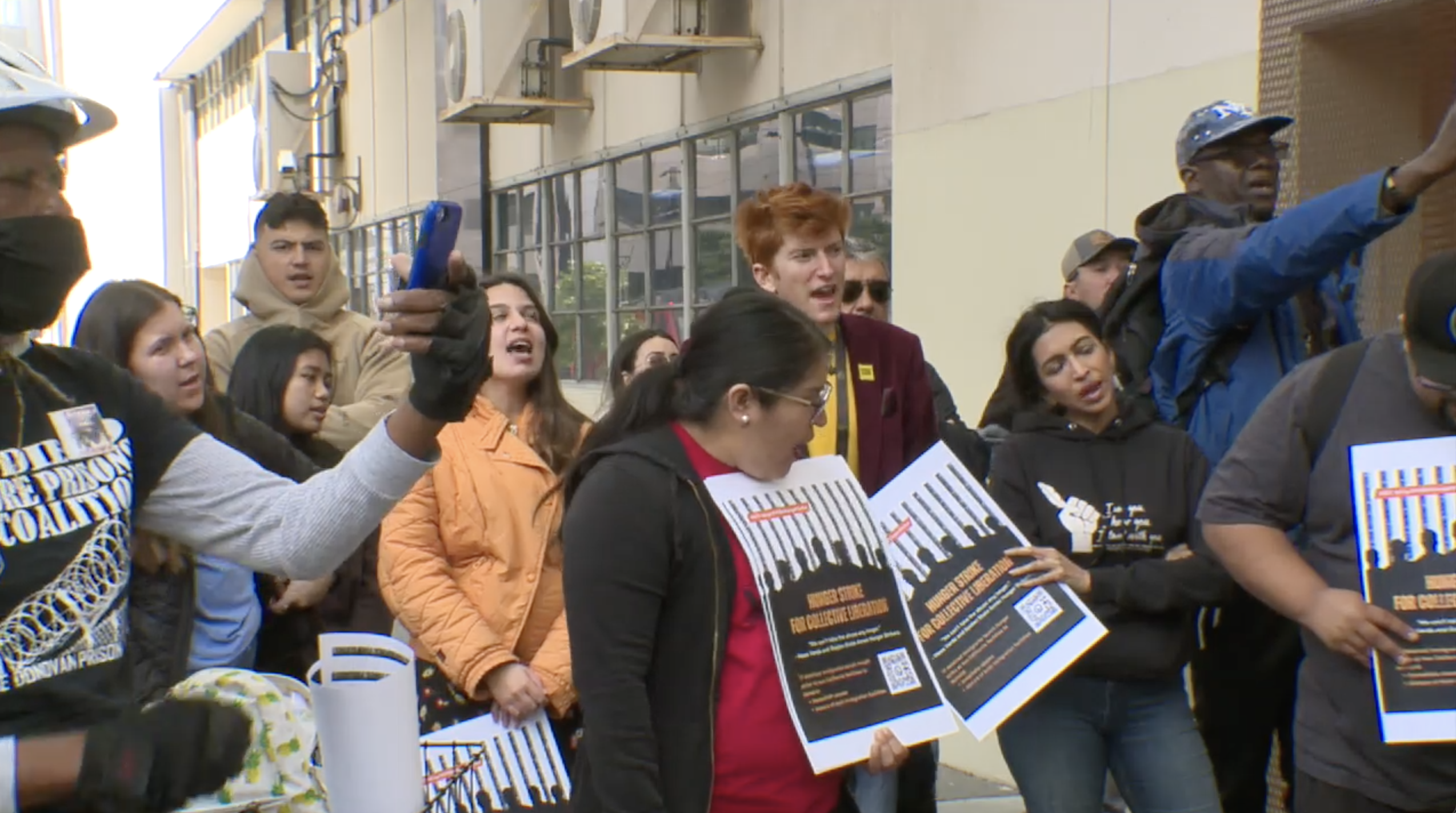 rally supporting hunger strikes 