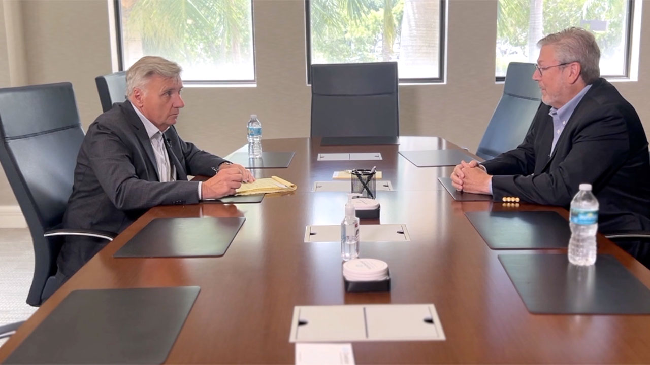 WPTV reporter Matt Sczesny sits down with Clint Strauch, the president of Boca Raton-based Florida Peninsula Insurance, on Aug. 13, 2025.