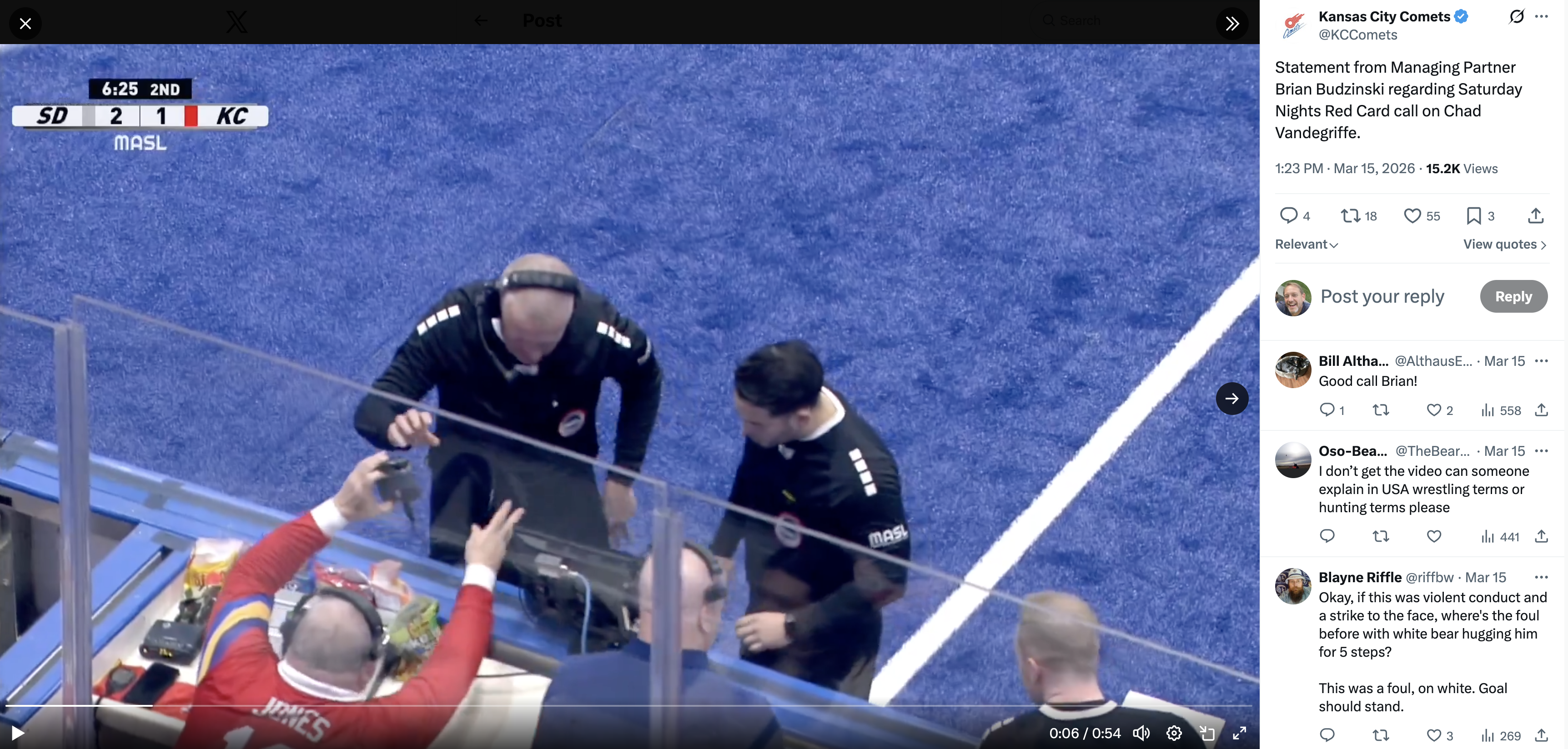 Comets official Rich Grady