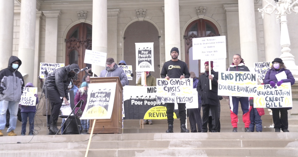 Advocacy groups call for change in prison and criminal justice systems during Valentine's Day rally