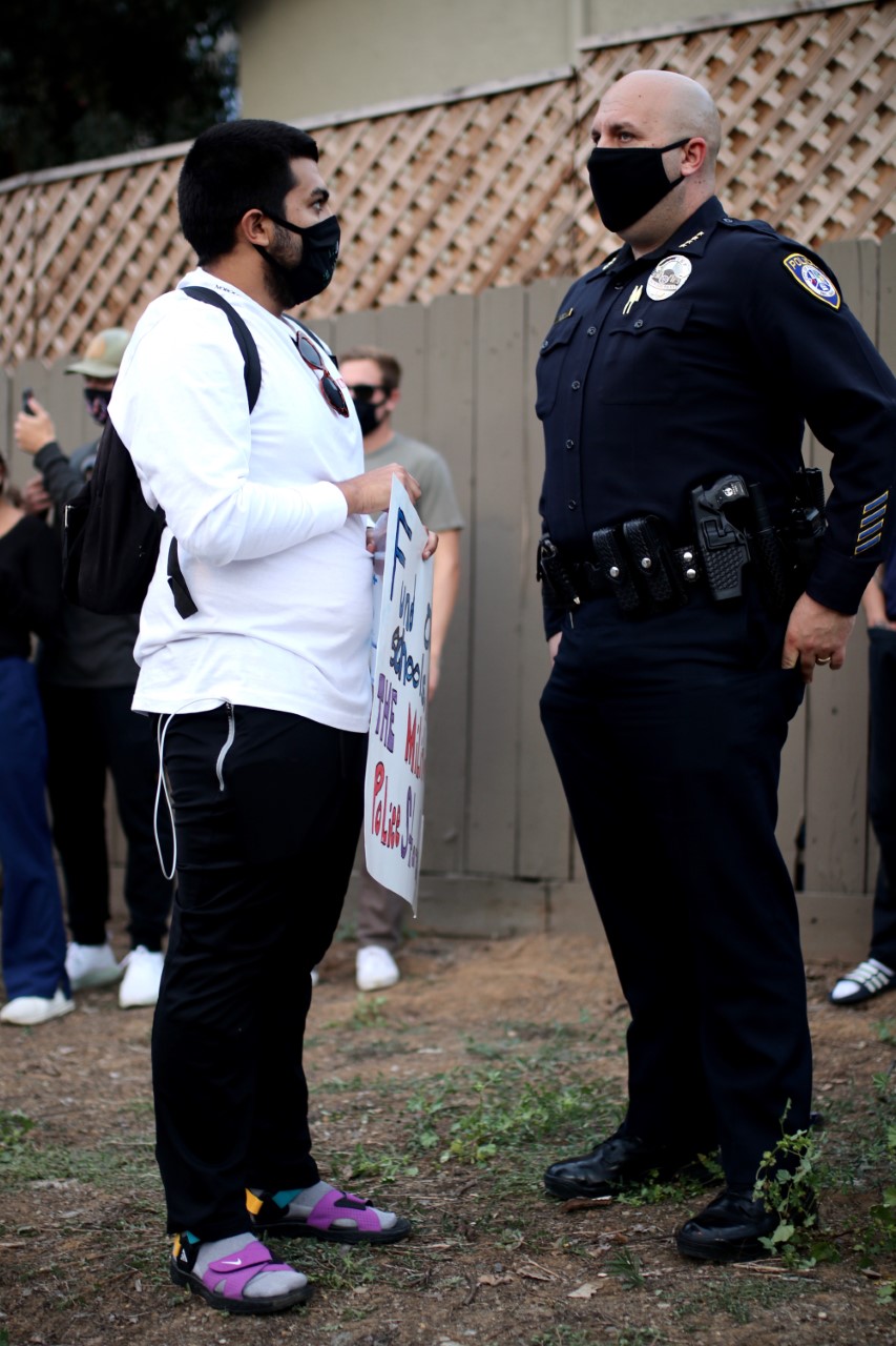 California officers seen taking a knee with anti-police violence protesters