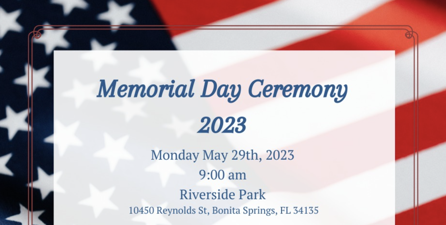 Bonita Springs Memorial Day Ceremony