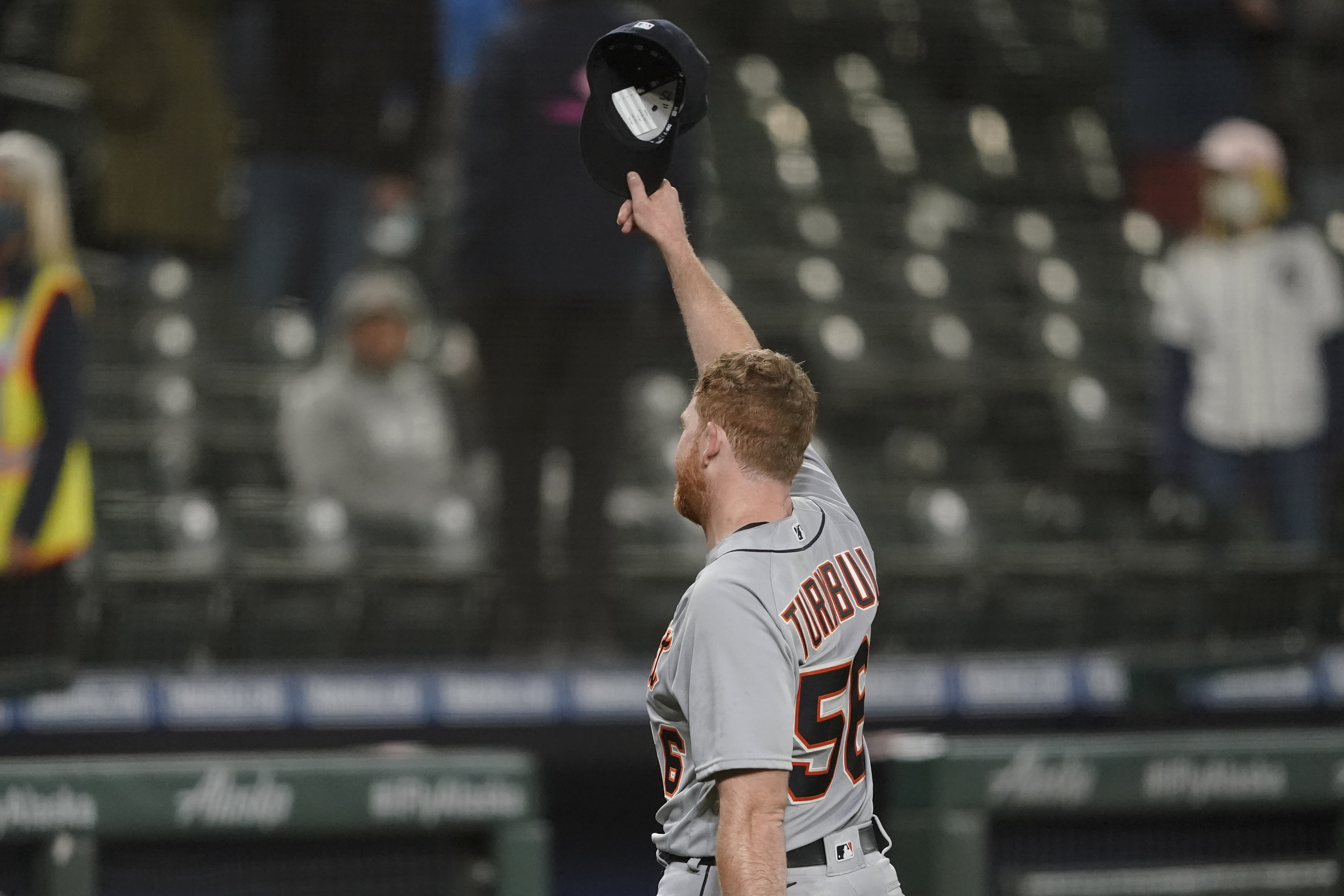 Spencer Turnbull no-hitter celebration Tigers Mariners Baseball