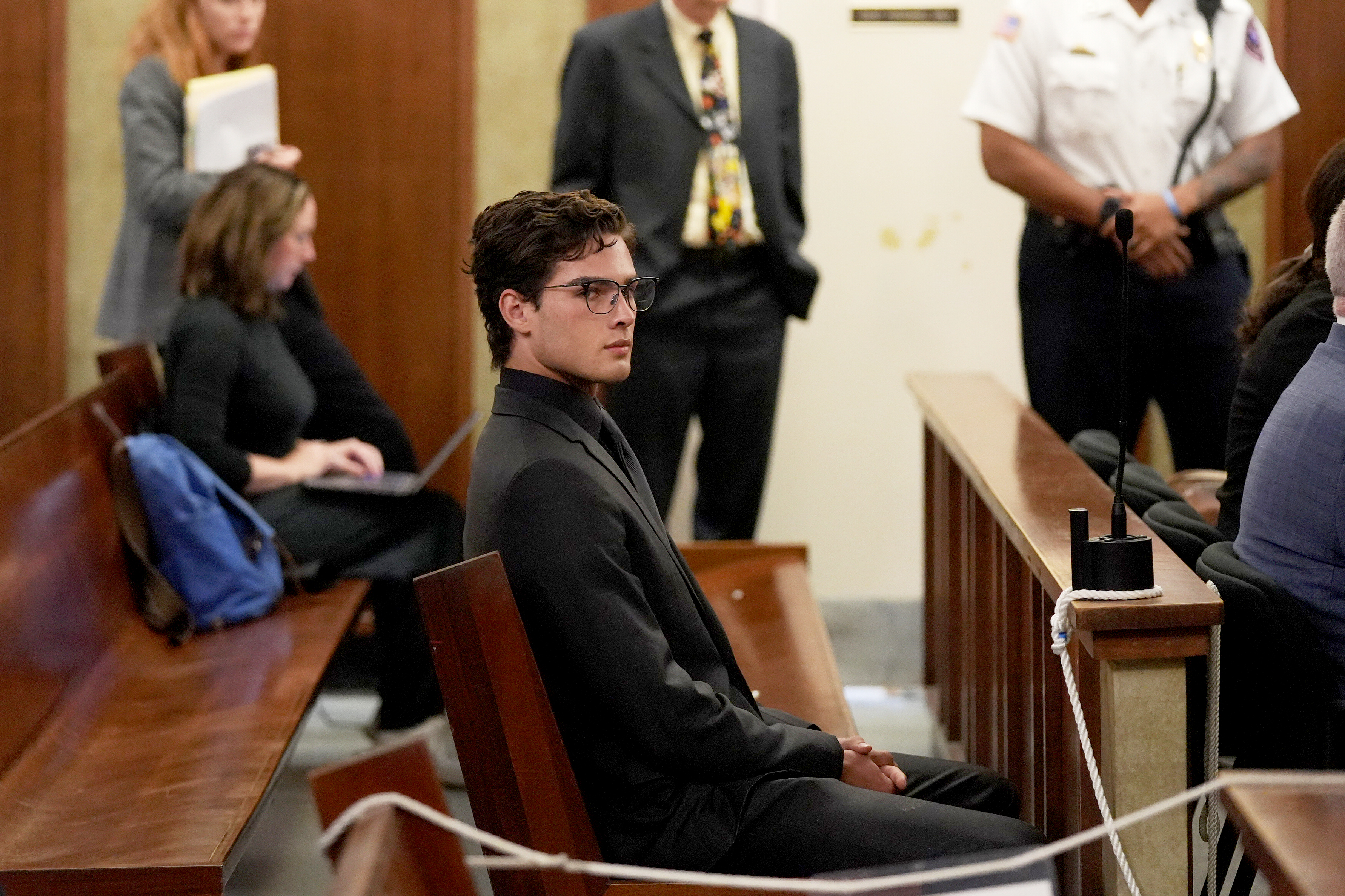 Braden Peters, also known as Clavicular, waits for his arraignment in Orleans District Court, Thursday, Oct. 22, 2026, in Orleans, Mass. 