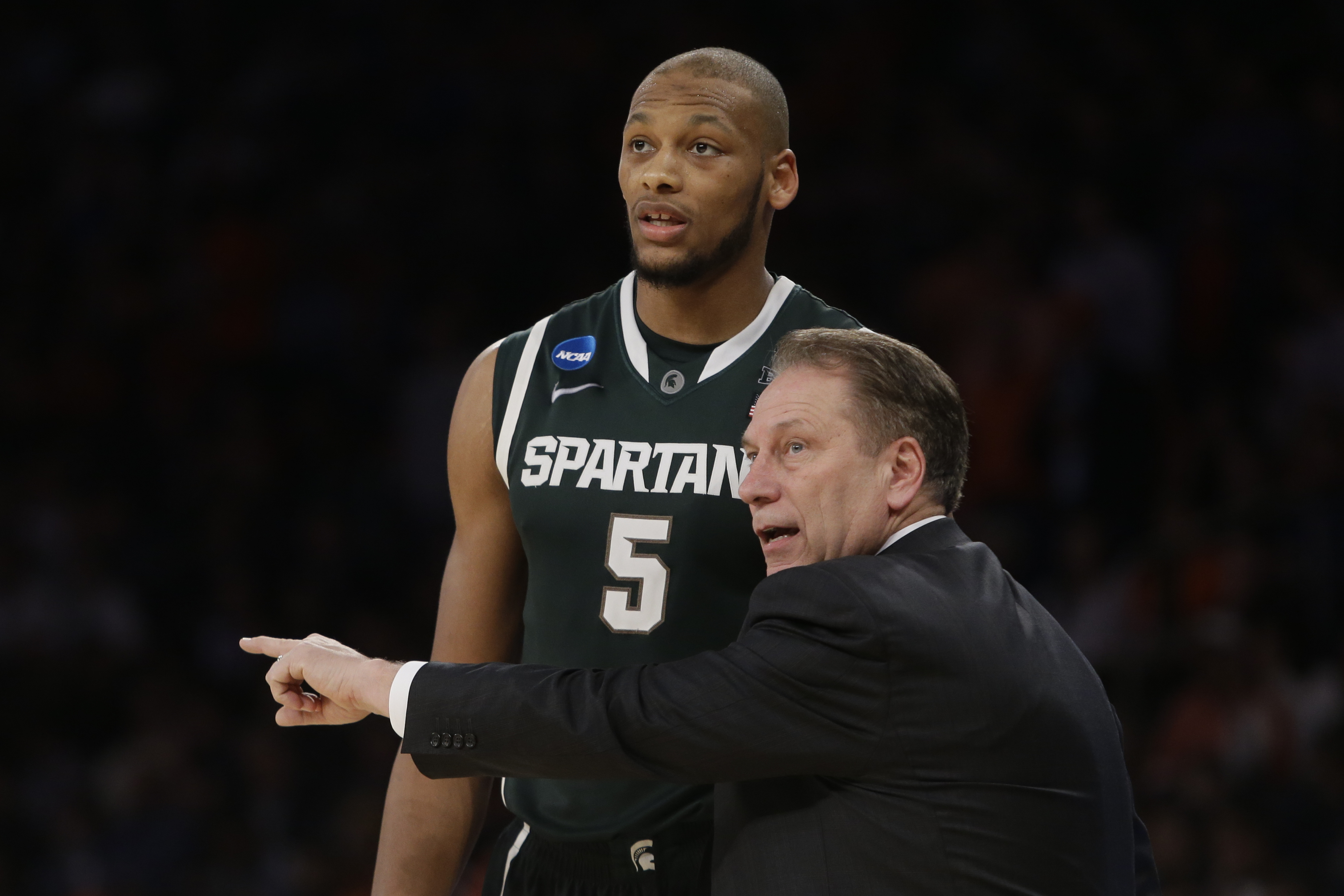 FILE Adreian Payne, Tom Izzo NCAA Michigan St Virginia Basketball