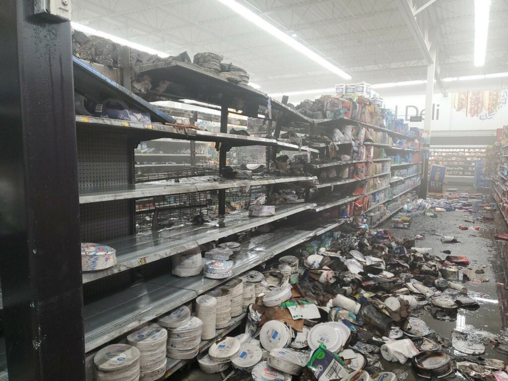 Tucson Fire and Tucson police crews responded to a fire at the Walmart near Speedway and Kolb Friday.