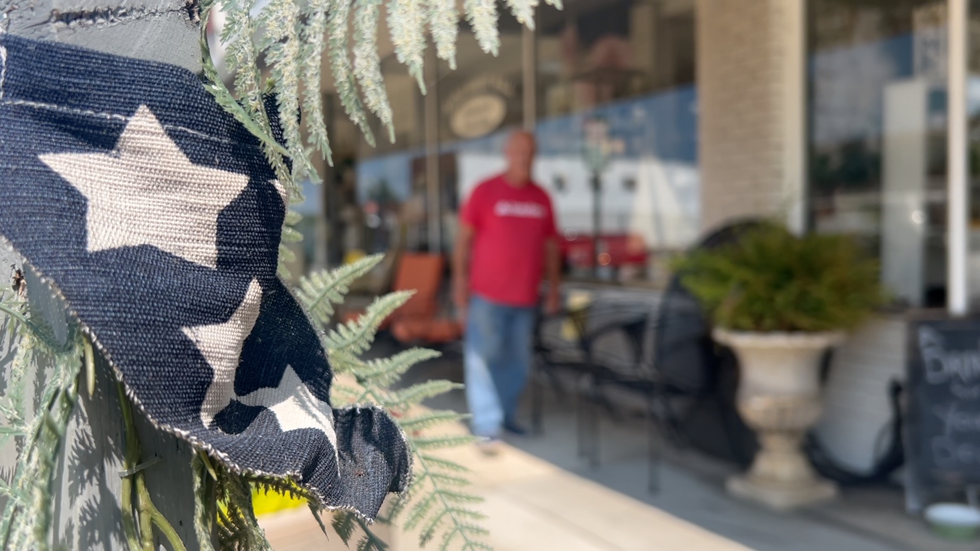 Flag with Mason voter in background